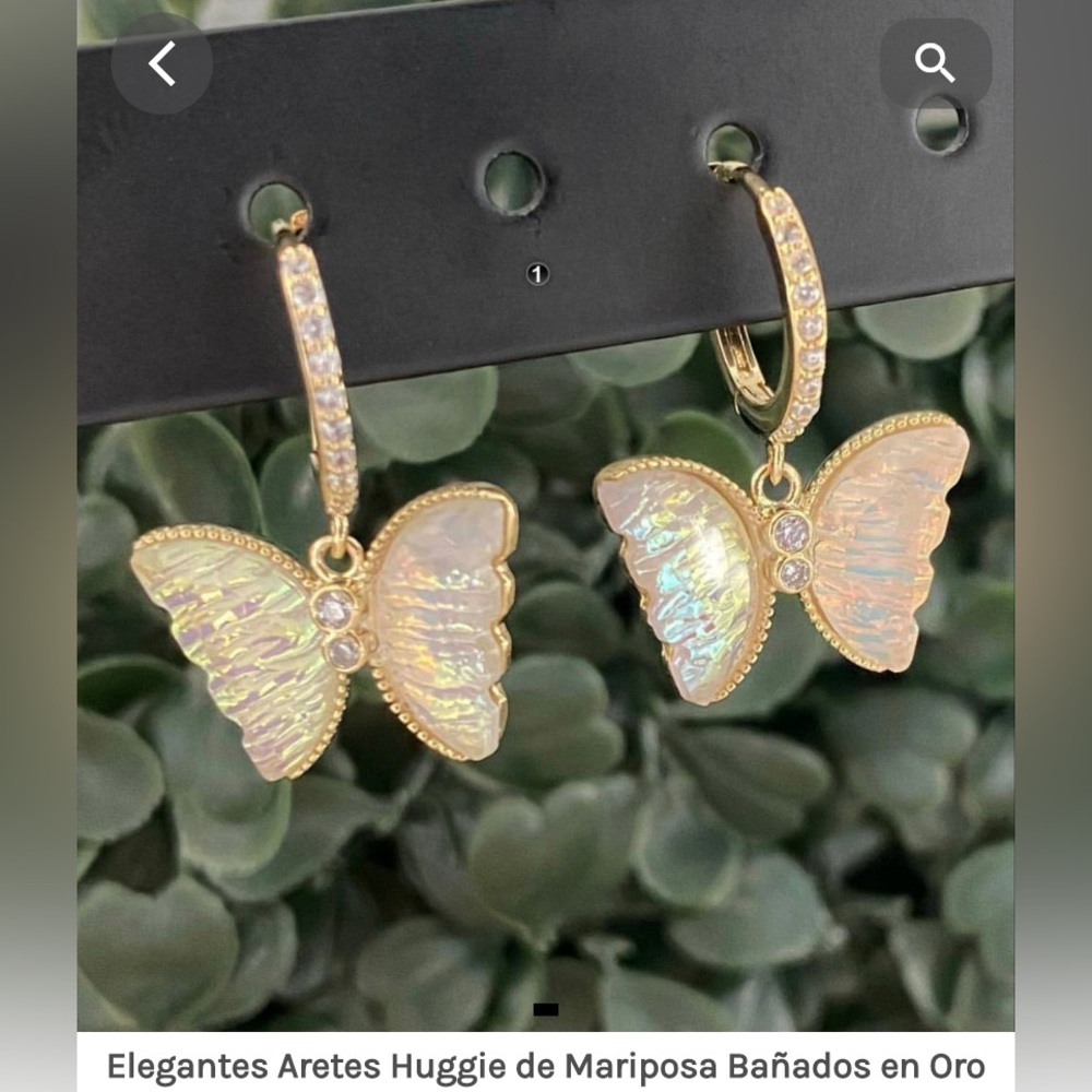 Elegant Gold Plated Butterfly Huggie Earrings